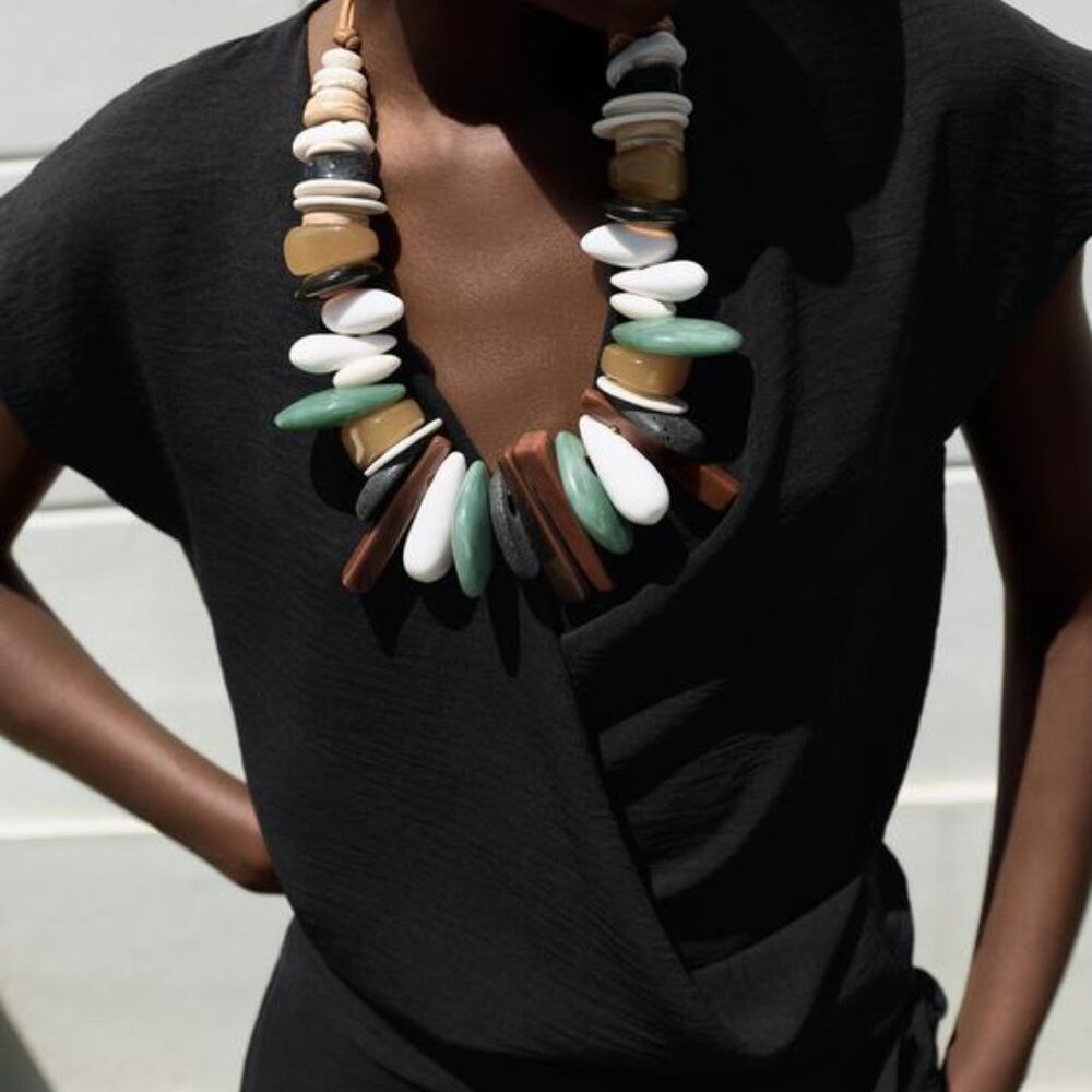 ZARA FLOWY WRAP TOP